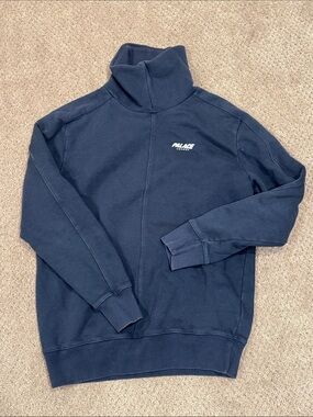 PALACE Navy Mockneck Logo Sweatshirt